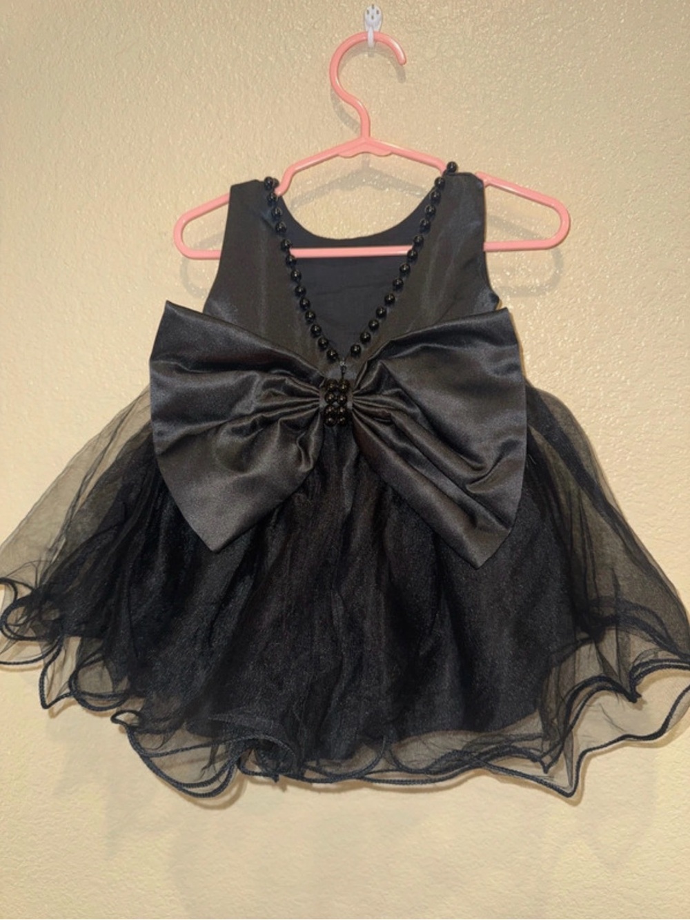 Black Tulle Party Dress with Large Bow